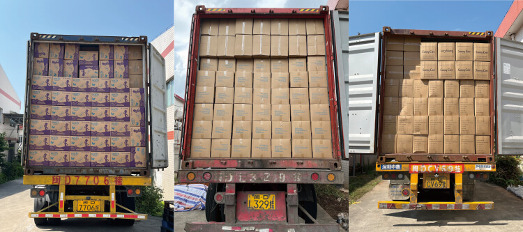 we load 3 containers sanitary napkin to Africa market