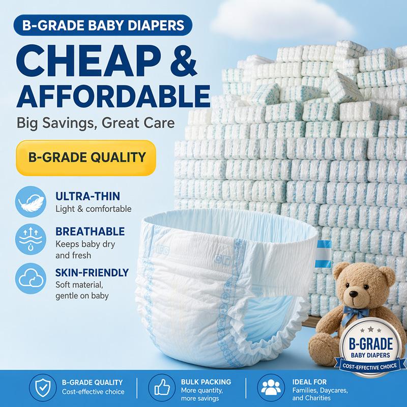 PE Film PP Tape Baby Diapers Stocks